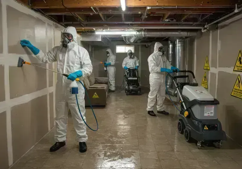 Basement Moisture Removal and Structural Drying process in Santa Fe County, NM